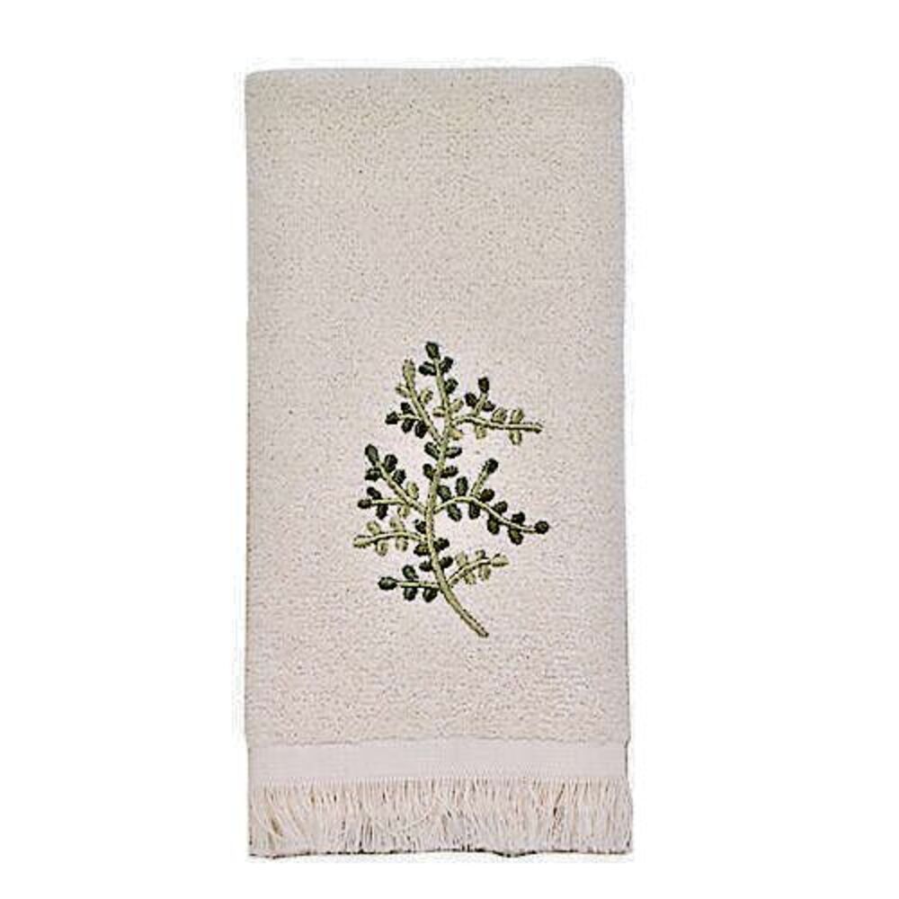 Avanti Fingertip Towels Greenwood Embroidered Ivory Bath Floral Set of 2